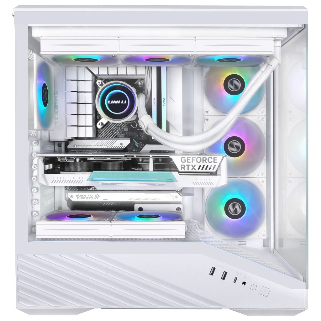Lian Li Vector V100 PC Case, Midi-Tower, ATX, RGB, Tempered Glass - White