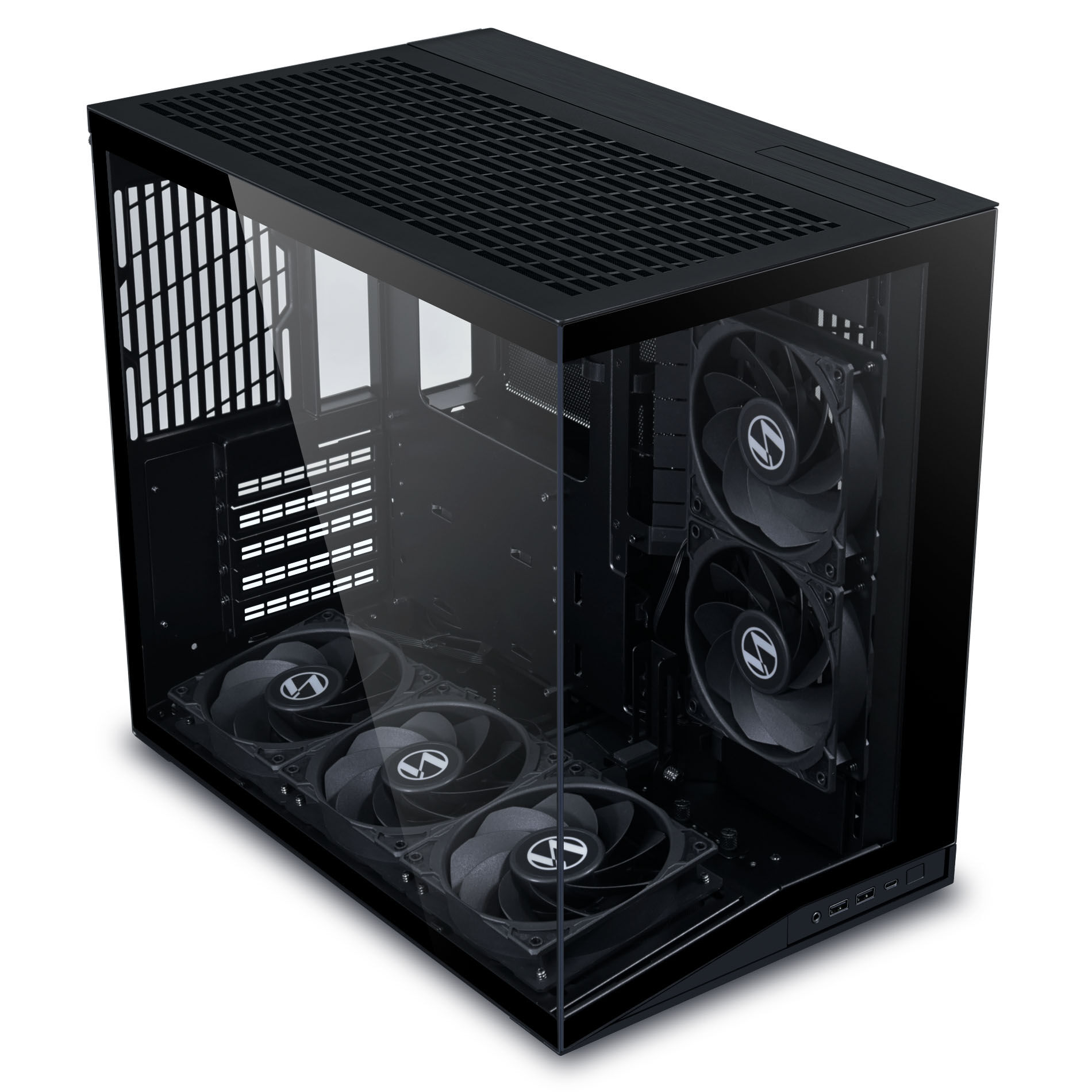 Lian Li O11 Dynamic Mini V2 Flow PC Case, Mini Case, ATX, Tempered Glass - Includes 5x 120 mm Fans, Black