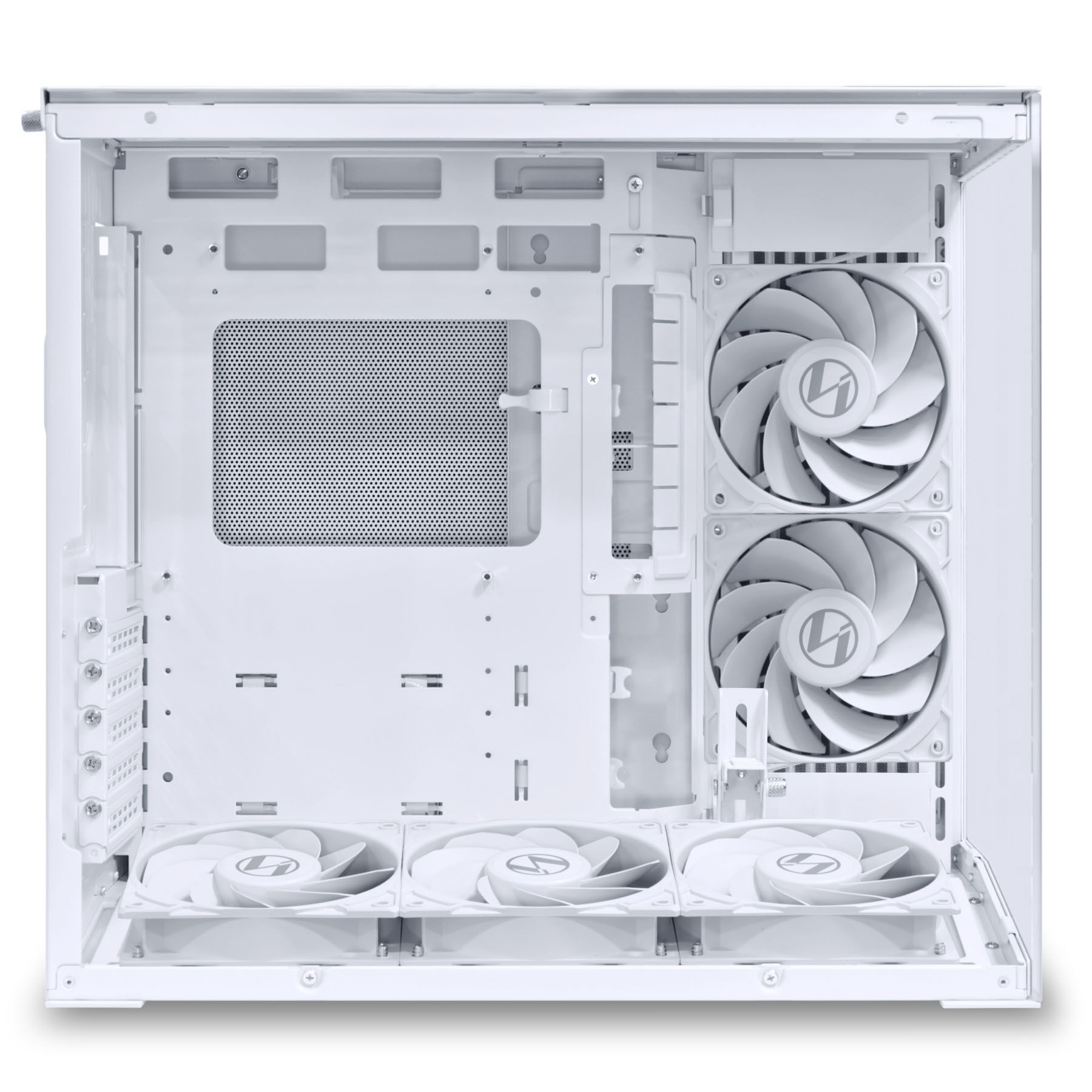 Lian Li O11 Dynamic Mini V2 Flow PC Case, Mini Case, ATX, Tempered Glass - Includes 5x 120 mm Fans, White