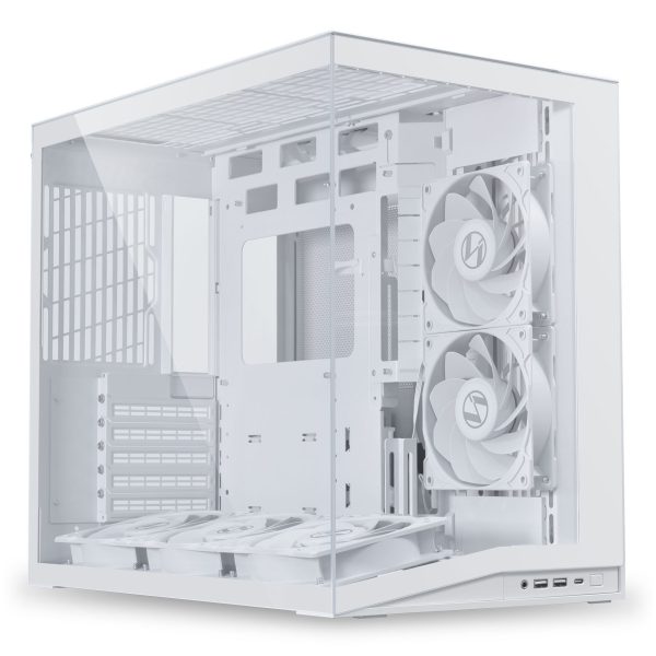 Lian Li O11 Dynamic Mini V2 Flow PC Case, Mini Case, ATX, Tempered Glass – Includes 5x 120 mm Fans, White