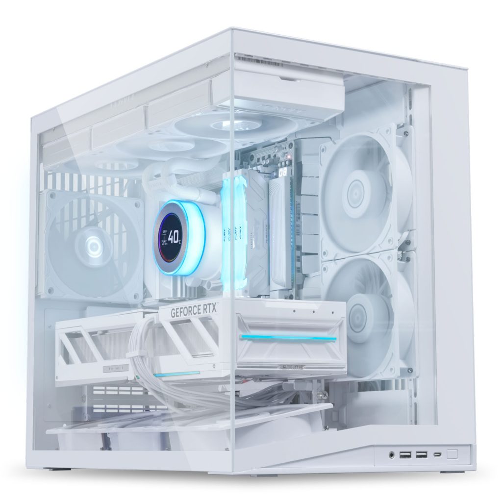 Lian Li O11 Dynamic Mini V2 Flow PC Case, Mini Case, ATX, Tempered Glass - Includes 5x 120 mm Fans, White