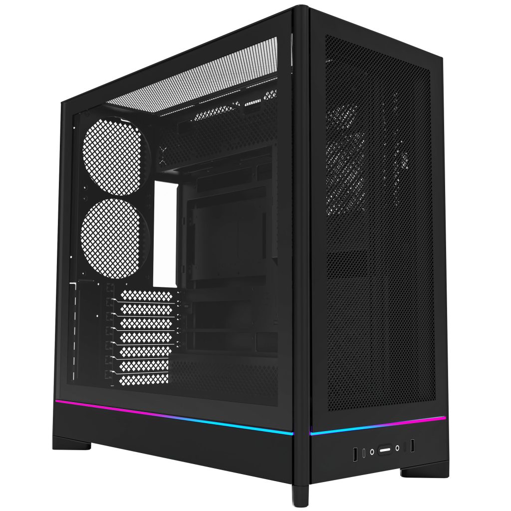 Montech HS01 PC Case, Midi-Tower, ATX, aRGB, Tempered Glass - Black