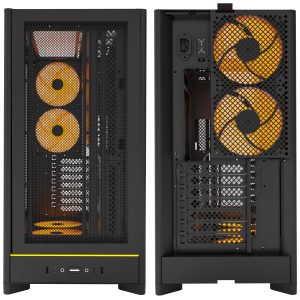 Montech HS01 PC Case, Midi-Tower, ATX, aRGB, Tempered Glass - Black