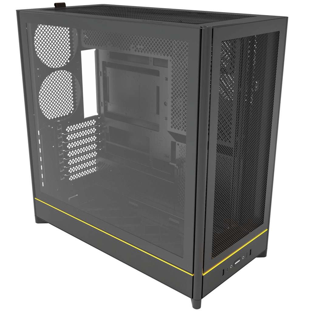 Montech HS01 PC Case, Midi-Tower, ATX, aRGB, Tempered Glass - Black