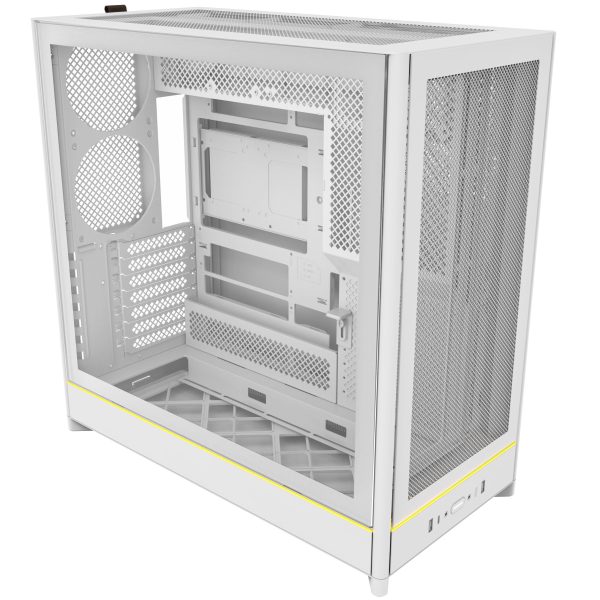 Montech HS01 PC Case, Midi-Tower, ATX, aRGB, Tempered Glass – White