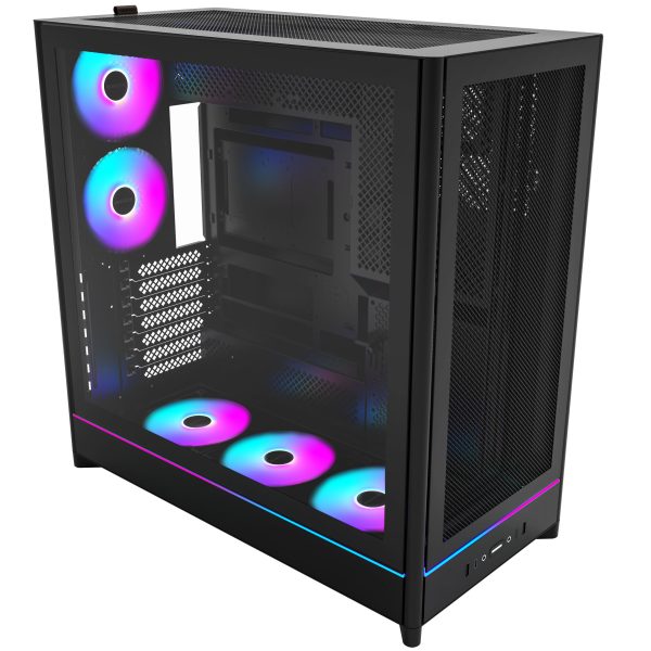 Montech HS01 PRO PC Case, Midi-Tower, ATX, aRGB, Tempered Glass – Black