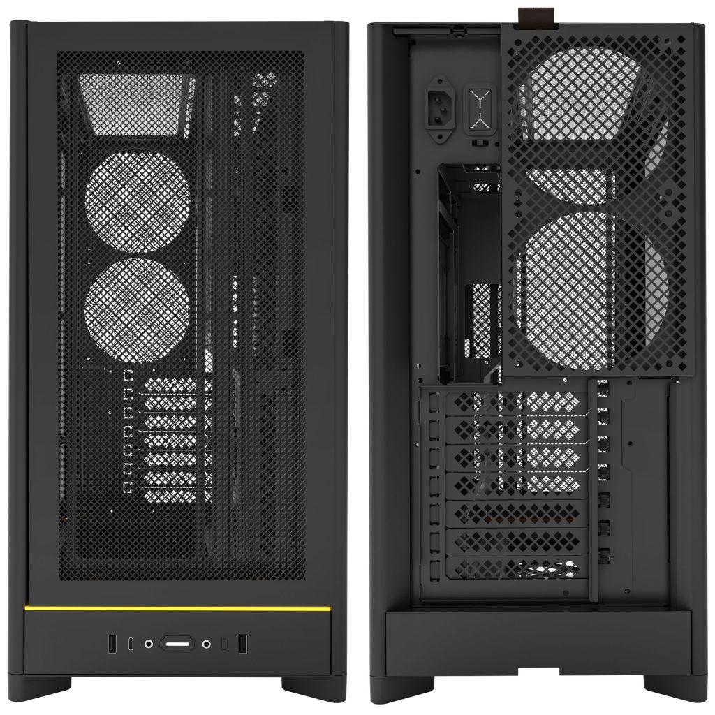 Montech HS01 PRO PC Case, Midi-Tower, ATX, aRGB, Tempered Glass - Black