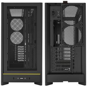 Montech HS01 PRO PC Case, Midi-Tower, ATX, aRGB, Tempered Glass - Black