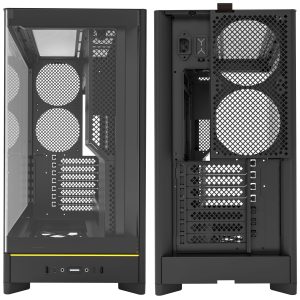 Montech HS02 PC Case, Midi-Tower, ATX, Tempered Glass, ARGB - Black