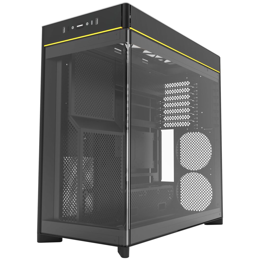 Montech HS02 PC Case, Midi-Tower, ATX, Tempered Glass, ARGB - Black