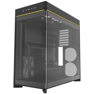 Montech HS02 PC Case, Midi-Tower, ATX, Tempered Glass, ARGB - Black