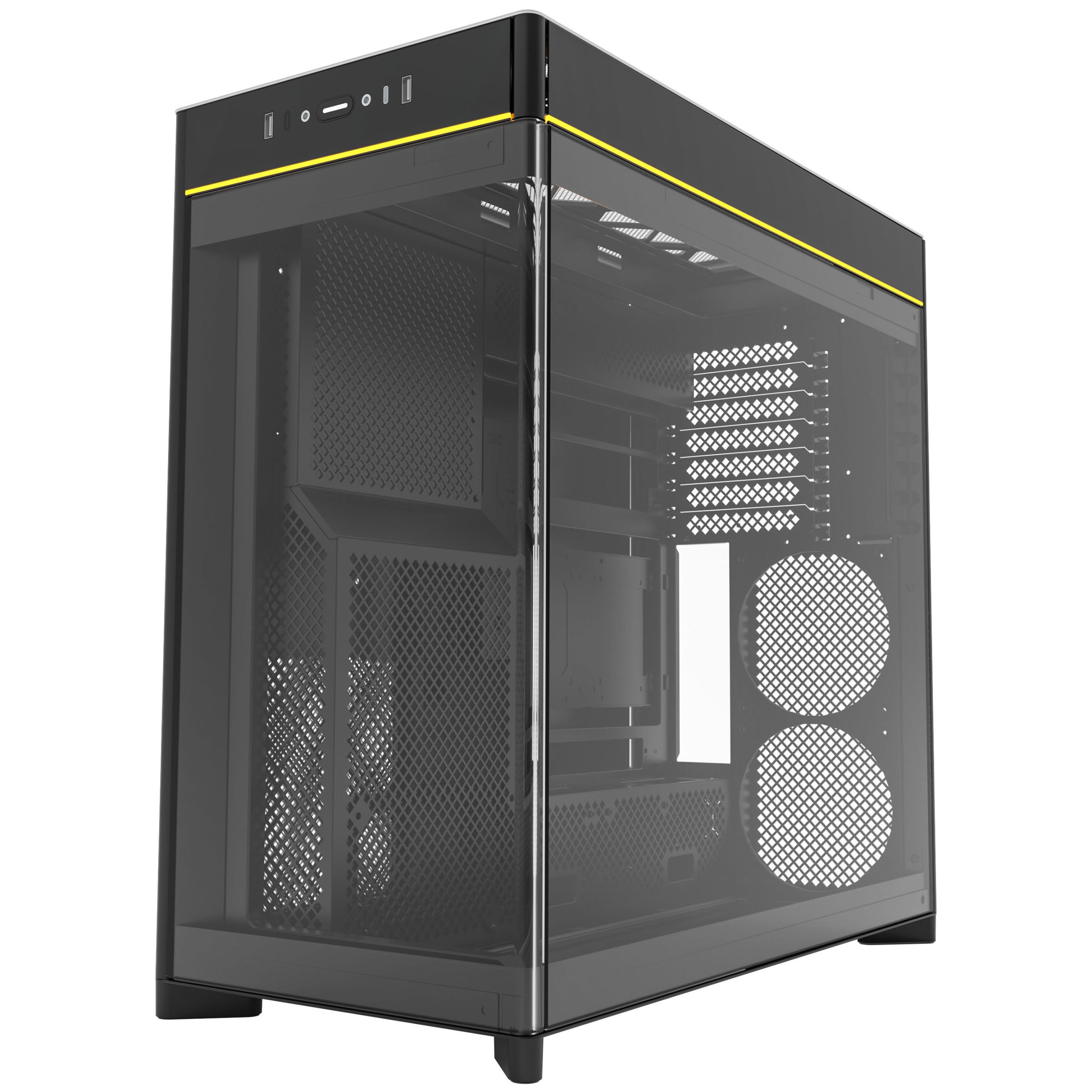 Montech HS02 PC Case, Midi-Tower, ATX, Tempered Glass, ARGB - Black