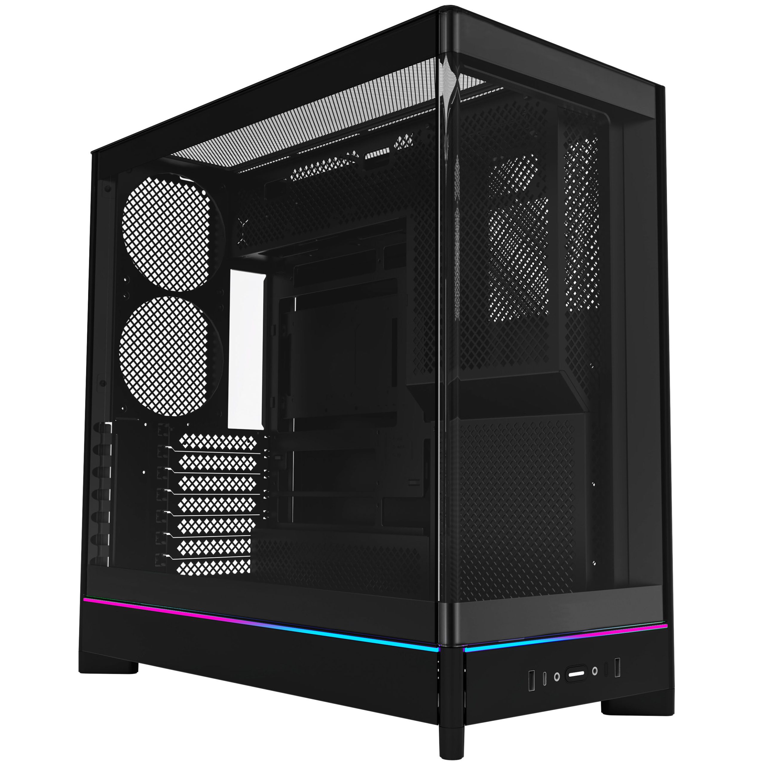 Montech HS02 PC Case, Midi-Tower, ATX, Tempered Glass, ARGB - Black