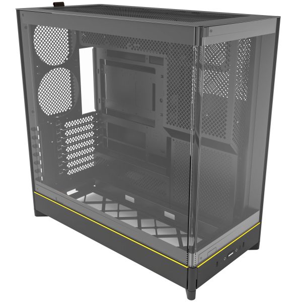 Montech HS02 PC Case, Midi-Tower, ATX, Tempered Glass, ARGB – Black