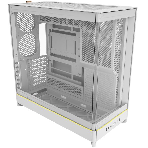 Montech HS02 PC Case, Midi-Tower, ATX, Tempered Glass, ARGB – White