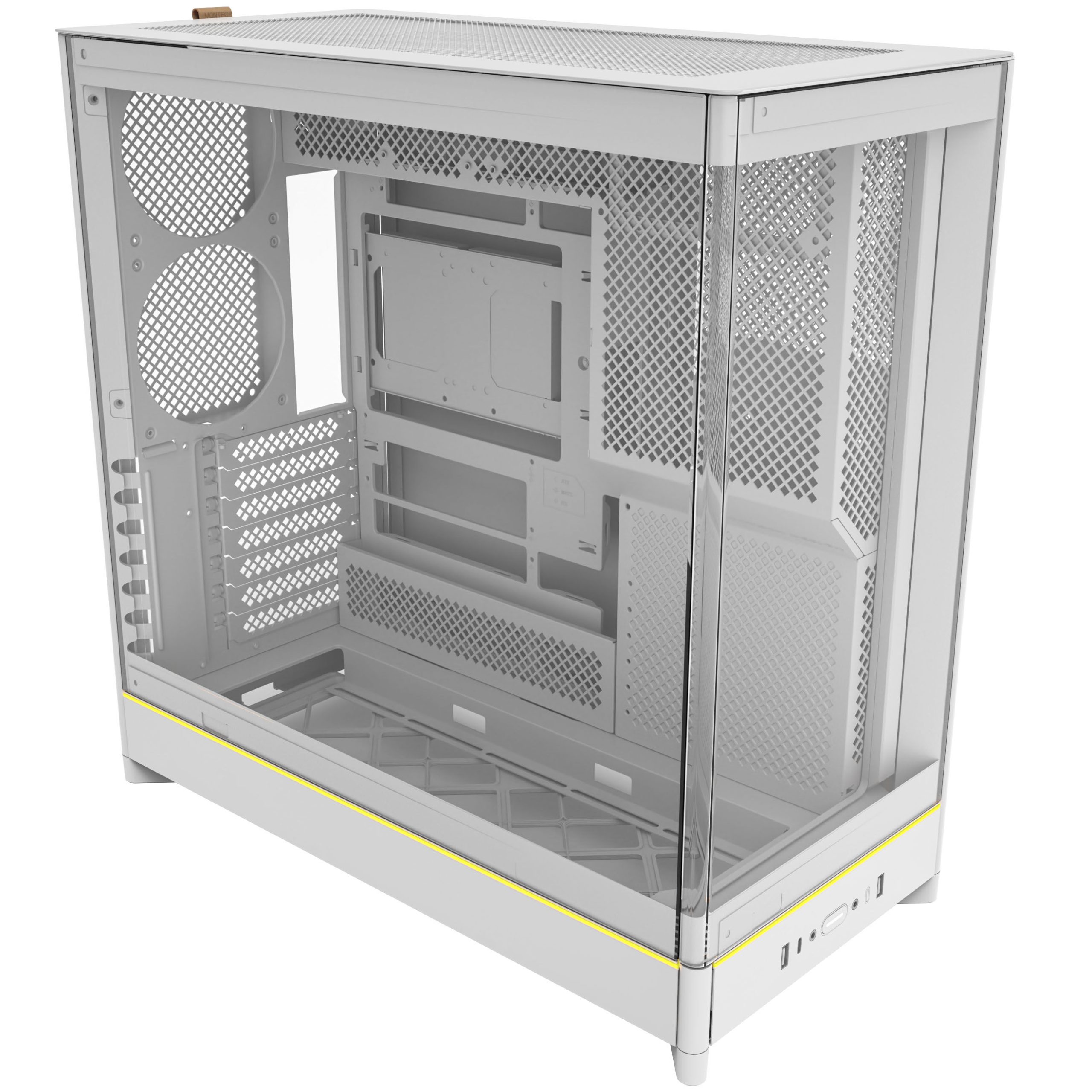 Montech HS02 PC Case, Midi-Tower, ATX, Tempered Glass, ARGB - White