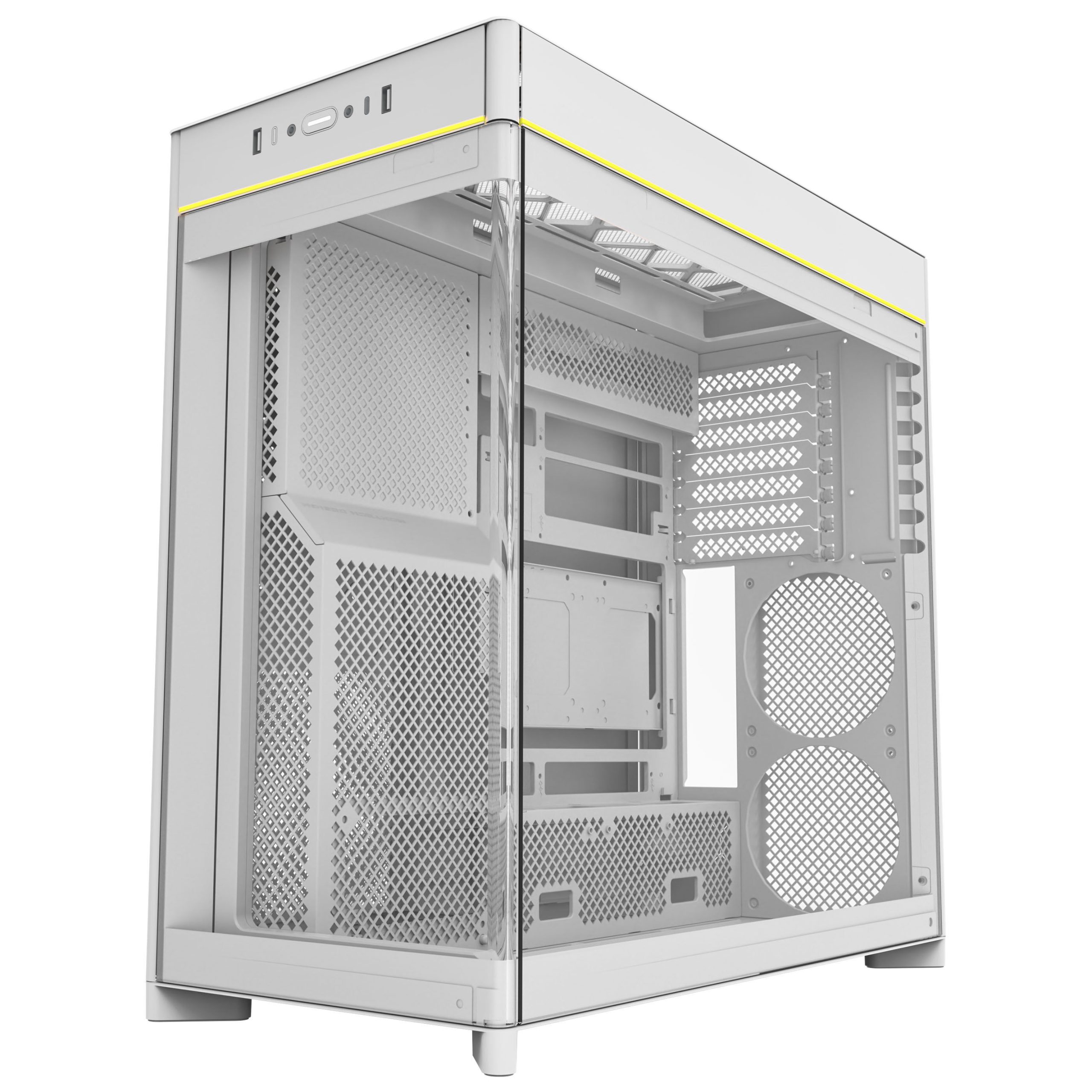 Montech HS02 PC Case, Midi-Tower, ATX, Tempered Glass, ARGB - White