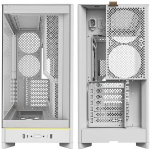 Montech HS02 PC Case, Midi-Tower, ATX, Tempered Glass, ARGB - White