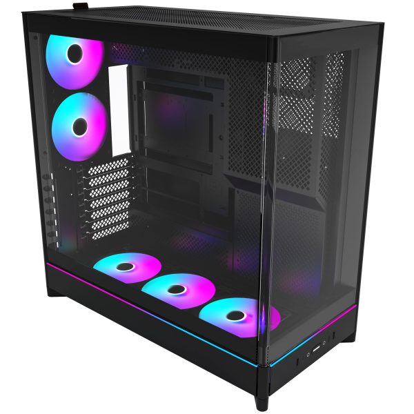 Montech HS02 PRO PC Case, Midi-Tower, ATX, Tempered Glass, ARGB – Black