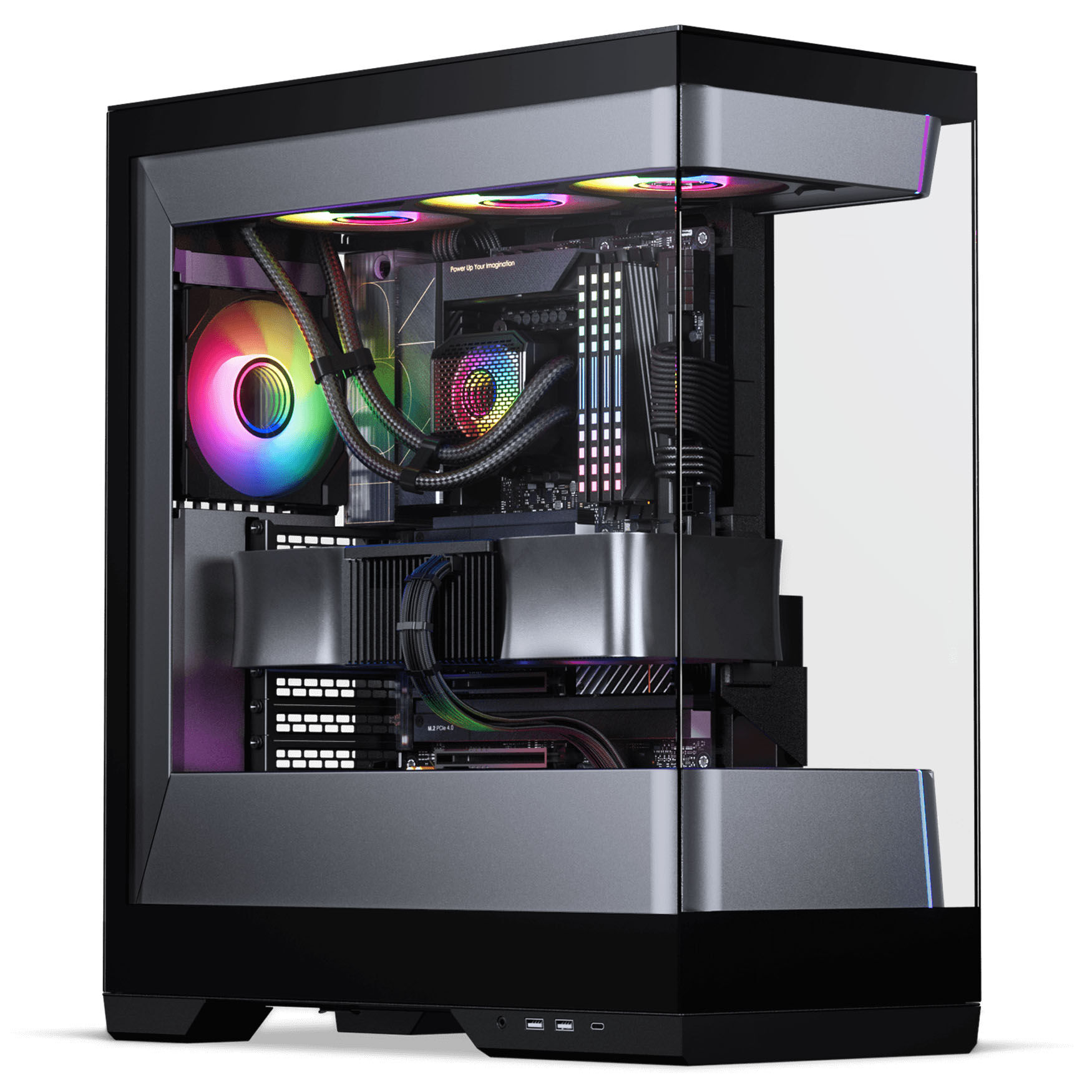 Phanteks Evolv S2 PC Case, Midi-Tower, E-ATX, RGB, Tempered Glass - Black