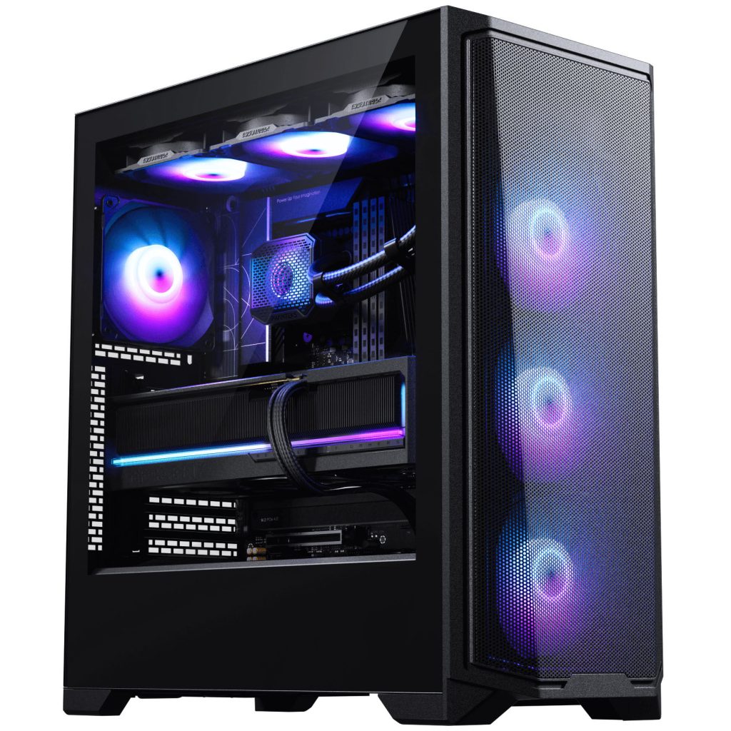 Phanteks Eclipse G370A PC Case, Midi-Tower, SSI-EEB, RGB, Tempered Glass - Includes 3x 120 mm Fans, Black : image 2