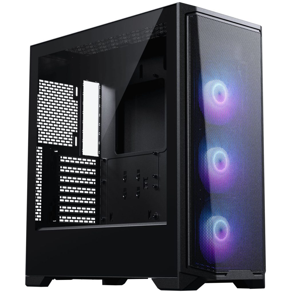 Phanteks Eclipse G370A PC Case, Midi-Tower, SSI-EEB, RGB, Tempered Glass - Includes 3x 120 mm Fans, Black : image 1