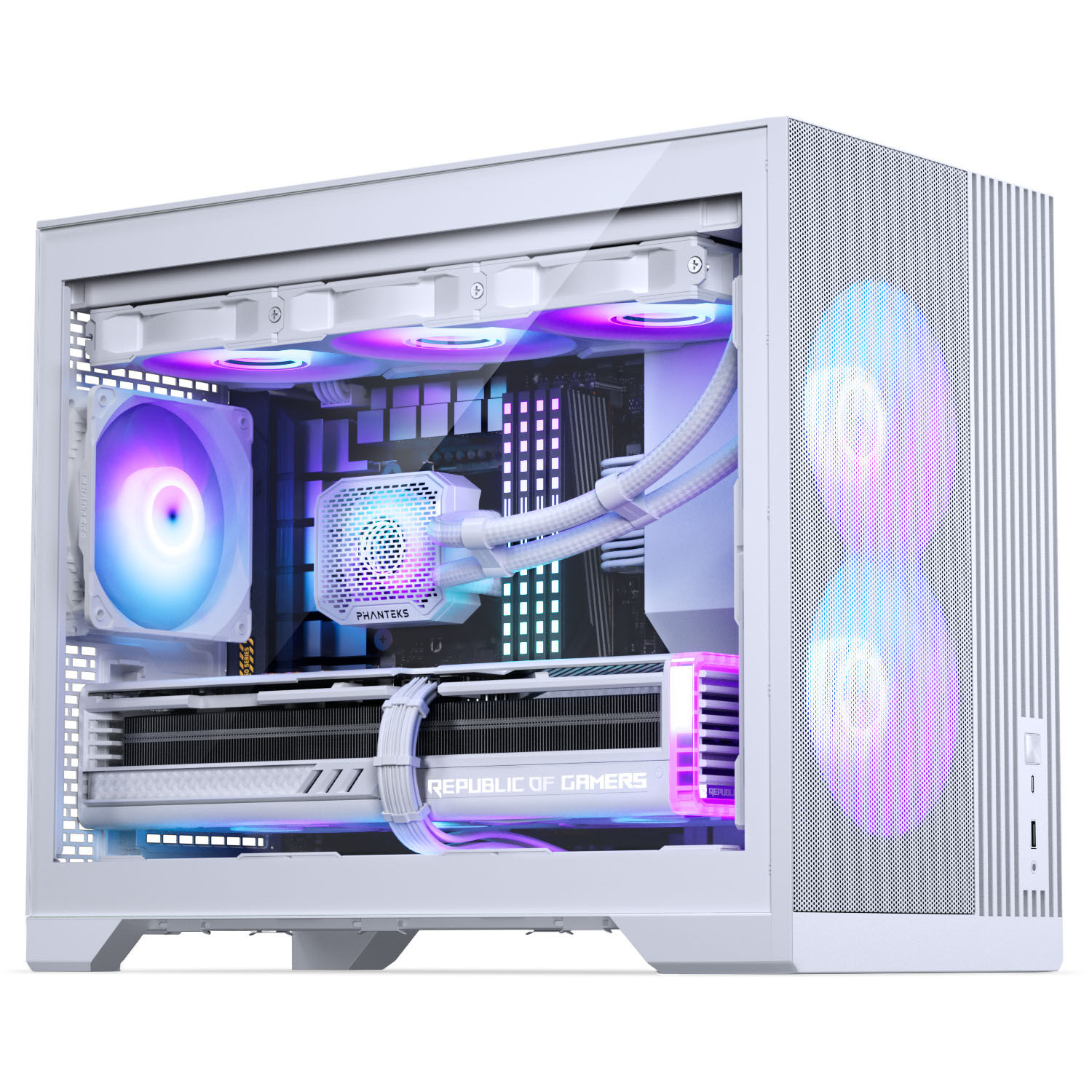 Phanteks XT M3 PC Case, Mini Case, mATX, RGB, Tempered Glass - including 3x 120 mm fans, white : image 3