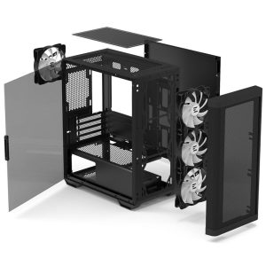 Zalman M4 PC Case, Mini-Tower, mATX, RGB, Tempered Glass - Black