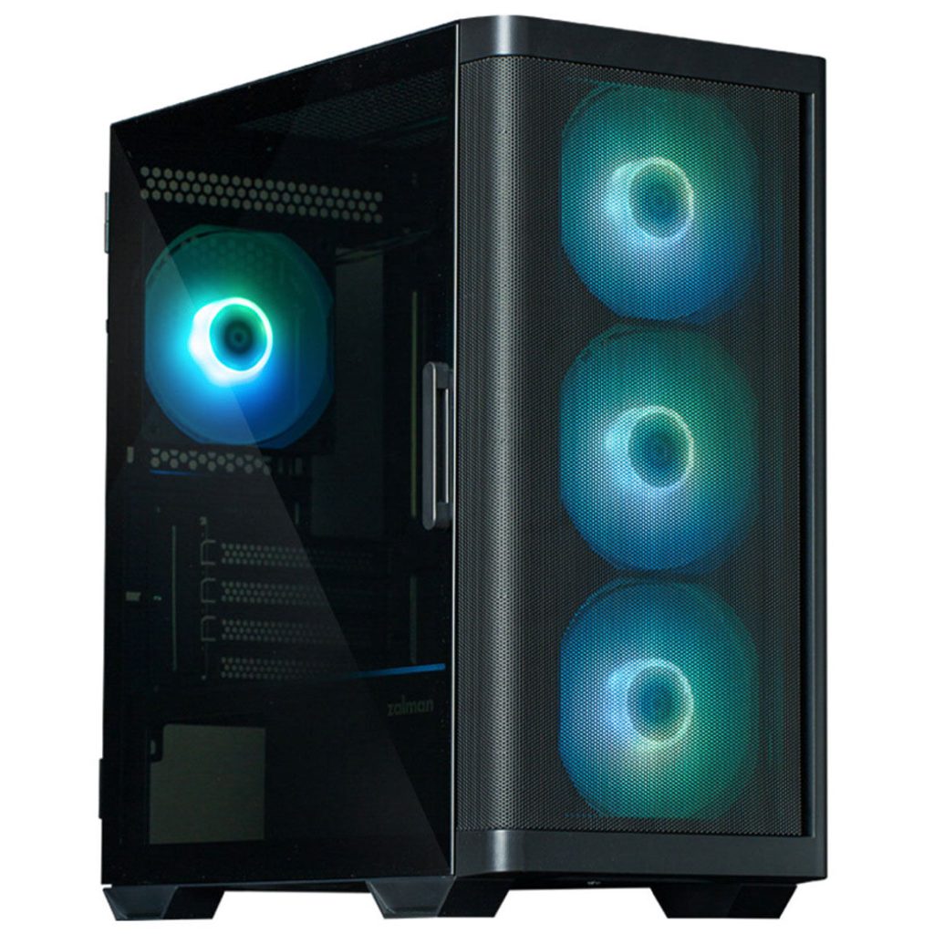 Zalman M4 PC Case, Mini-Tower, mATX, RGB, Tempered Glass - Black