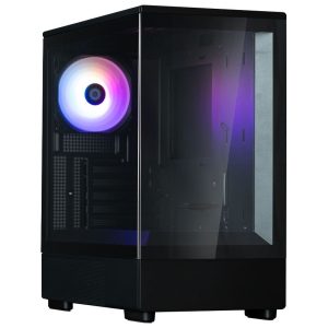 Zalman P10 PC Case, Mini-Tower, mATX, RGB, Tempered Glass - Black
