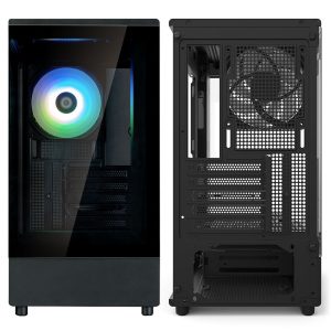 Zalman P10 PC Case, Mini-Tower, mATX, RGB, Tempered Glass - Black