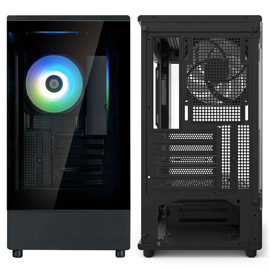 Zalman P10 PC Case, Mini-Tower, mATX, RGB, Tempered Glass - Black