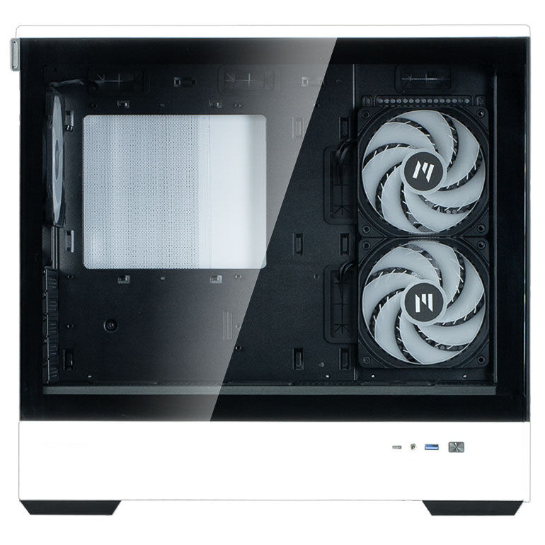 Zalman P30 PC Case, Mini-Tower, mATX, Tempered Glass - Black / White