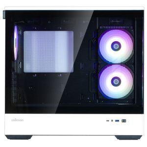 Zalman P30 PC Case, Mini-Tower, mATX, Tempered Glass - Black / White