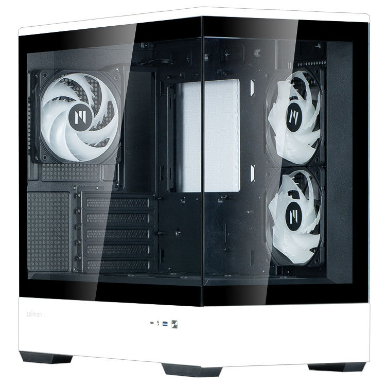 Zalman P30 PC Case, Mini-Tower, mATX, Tempered Glass - Black / White