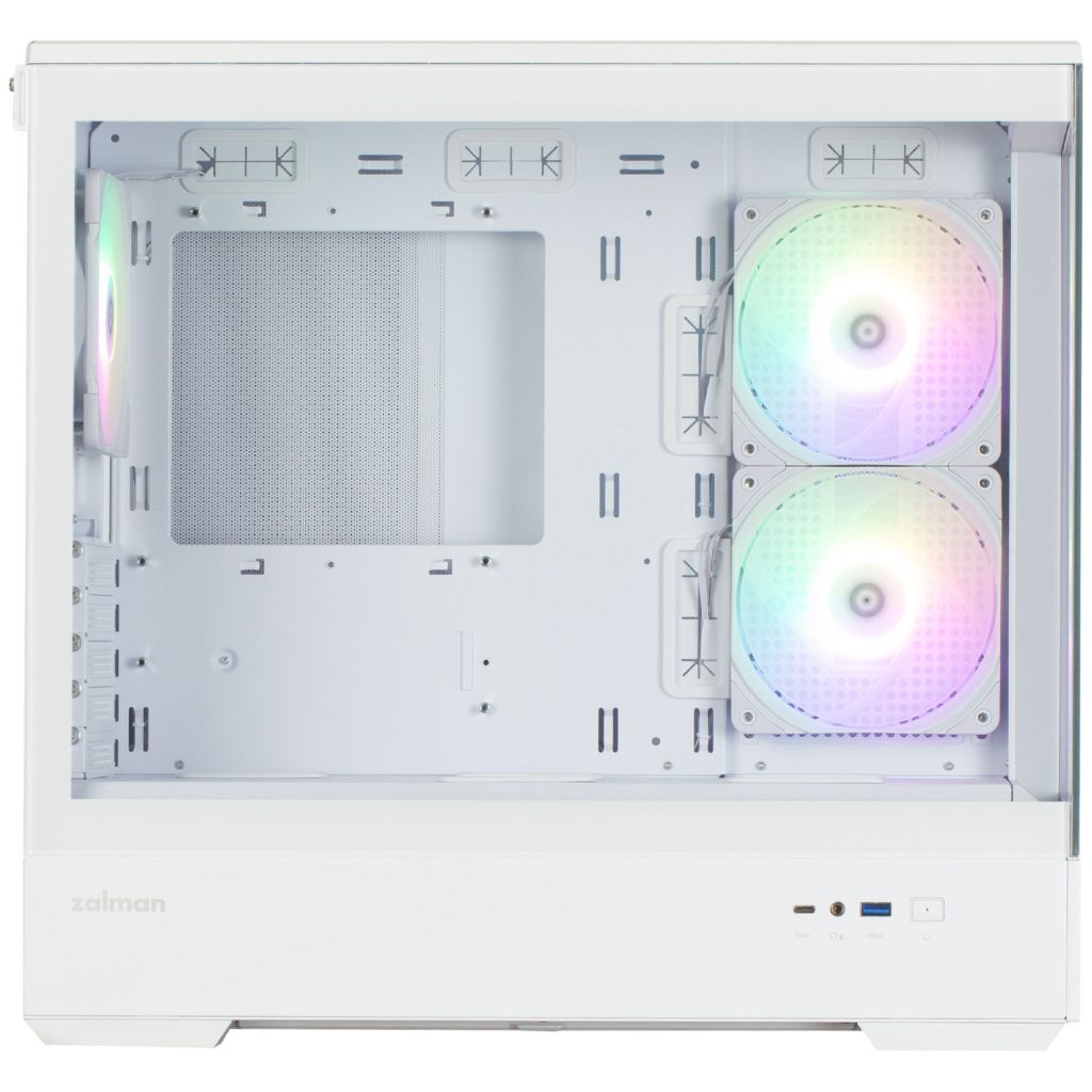 Zalman P30 V2 PC Case, Mini-Tower, mATX, RGB, Tempered Glass - White