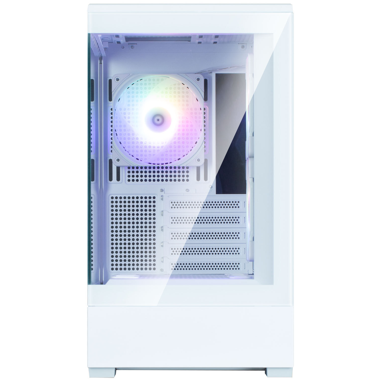 Zalman P30 V2 PC Case, Mini-Tower, mATX, RGB, Tempered Glass - White