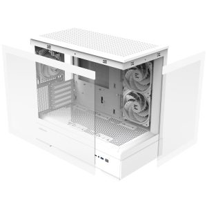 Zalman P30 V2 PC Case, Mini-Tower, mATX, RGB, Tempered Glass - White
