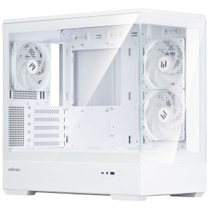 Zalman P30 V2 PC Case, Mini-Tower, mATX, RGB, Tempered Glass - White