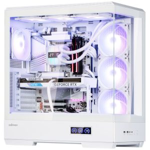 Zalman P50 DS PC Case, Midi-Tower, ATX, RGB, Tempered Glass - White