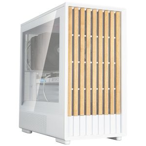 Zalman P10 Namu PC case, mini-tower, mATX, tempered glass - white, wood