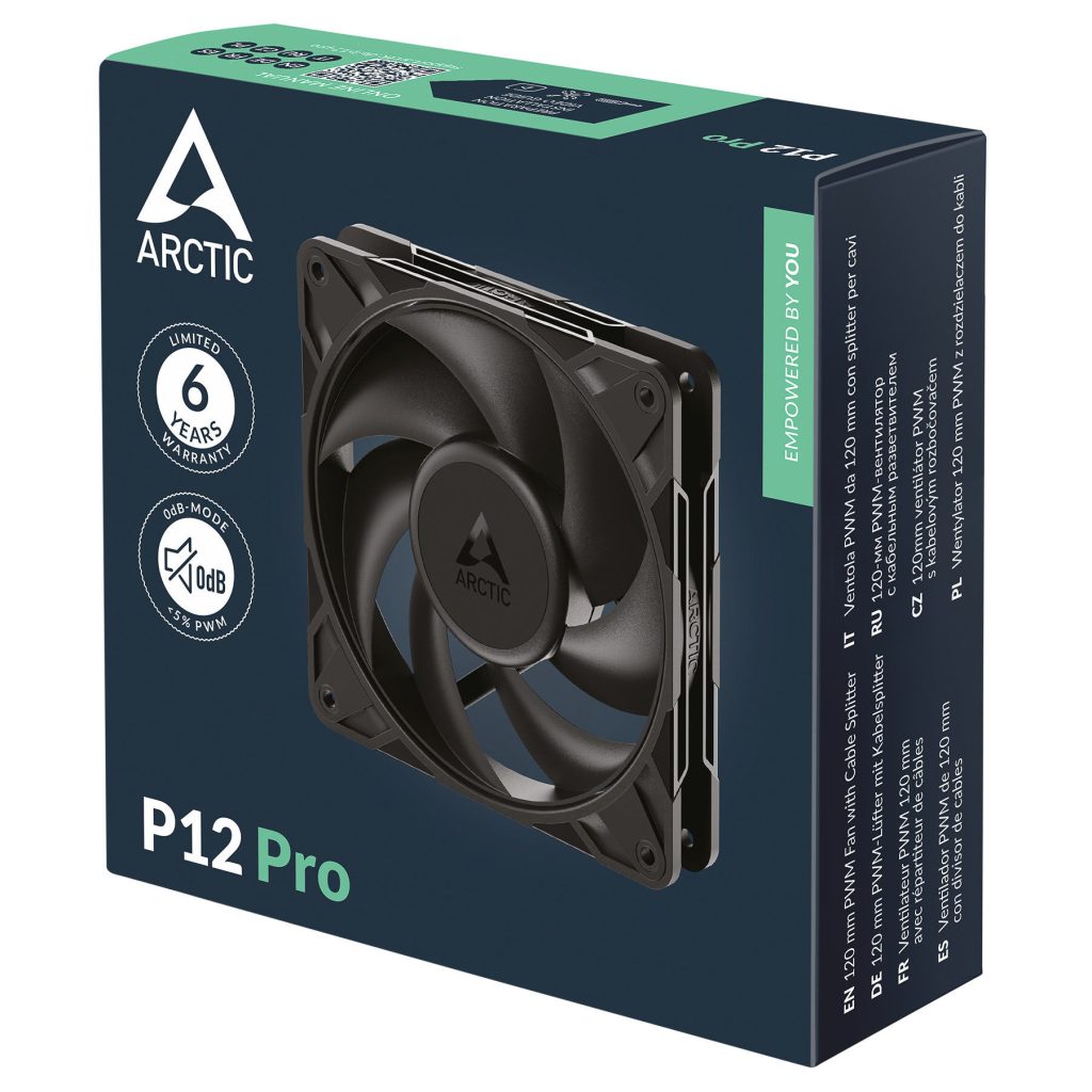 ARCTIC P12 Pro fan, PWM - 120mm, black