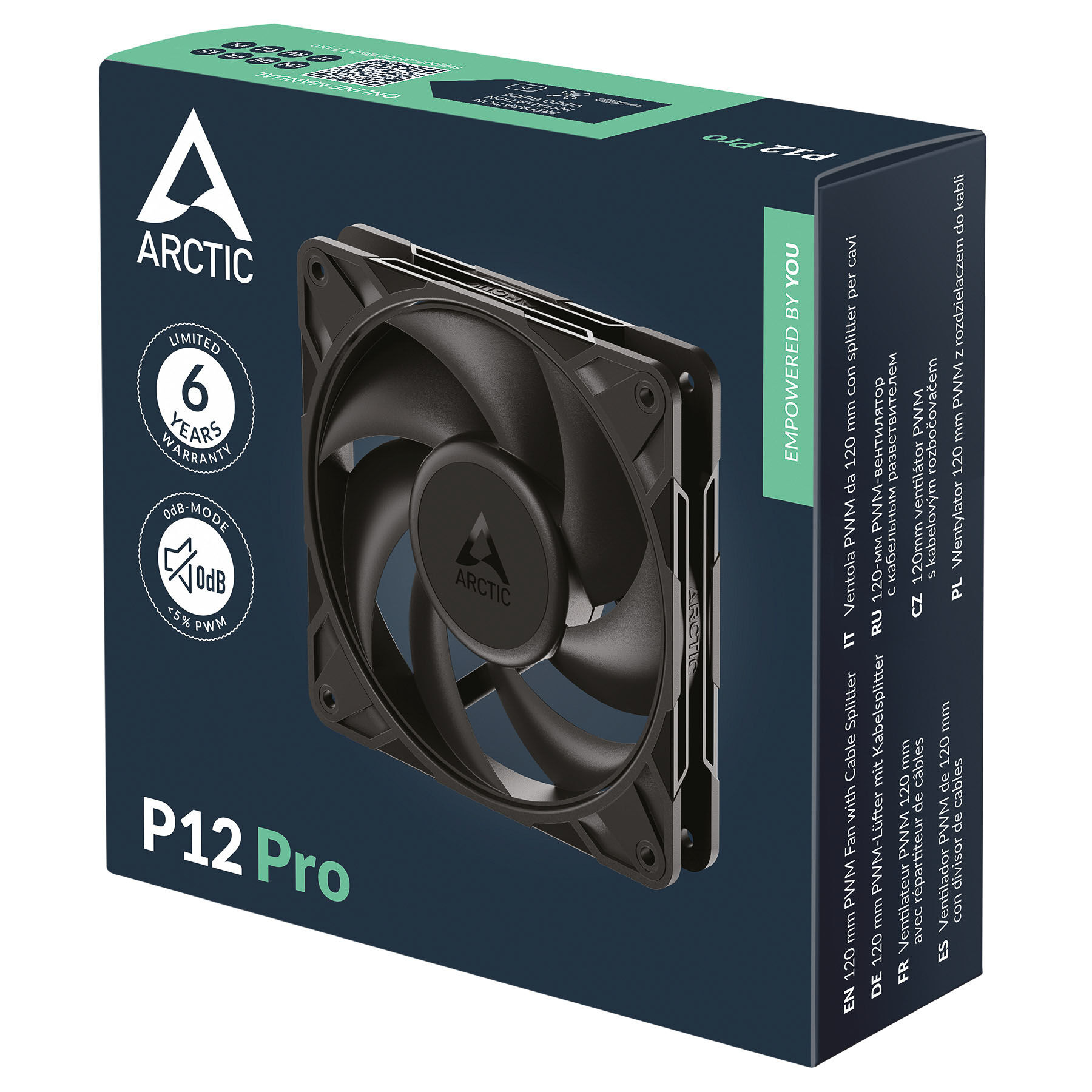 ARCTIC P12 Pro fan, PWM - 120mm, black