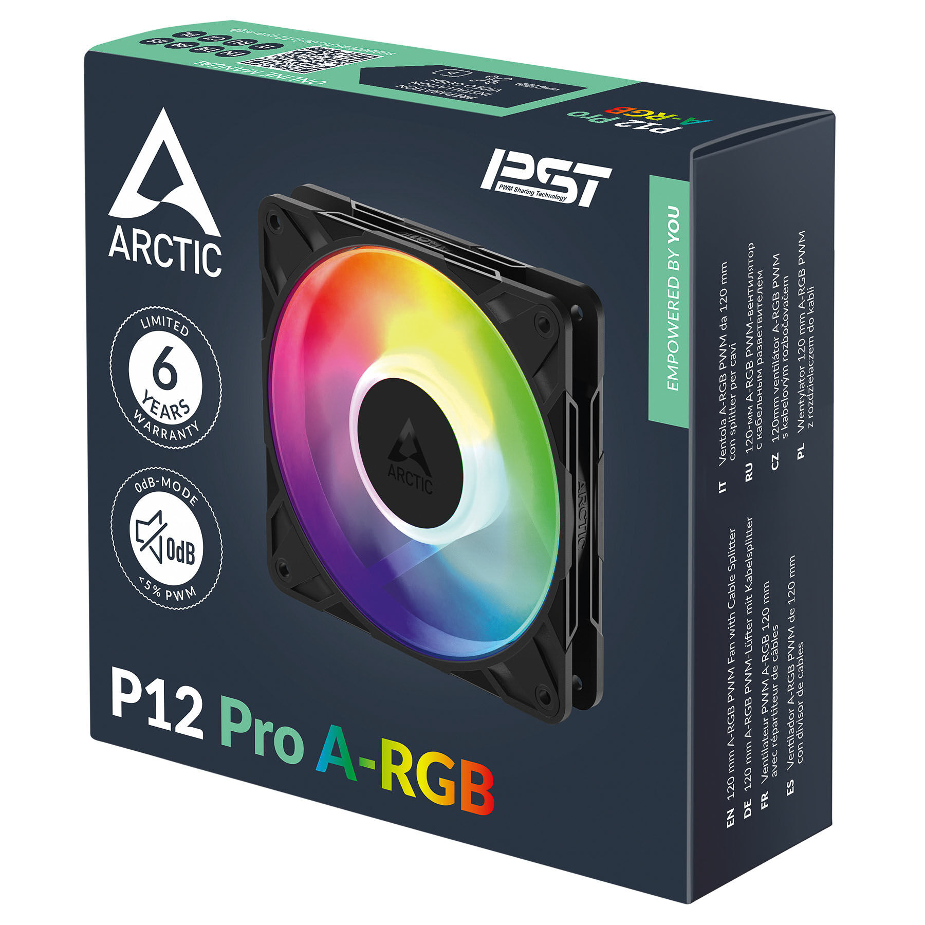 ARCTIC P12 Pro Fan, PWM, ARGB - 120mm, black