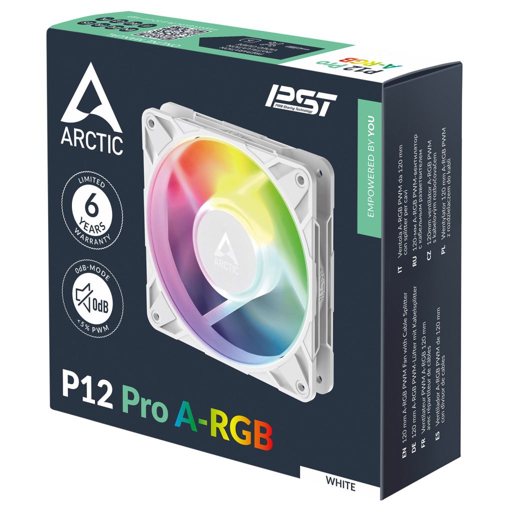 ARCTIC P12 Pro ARGB PWM Fan - 120mm, white