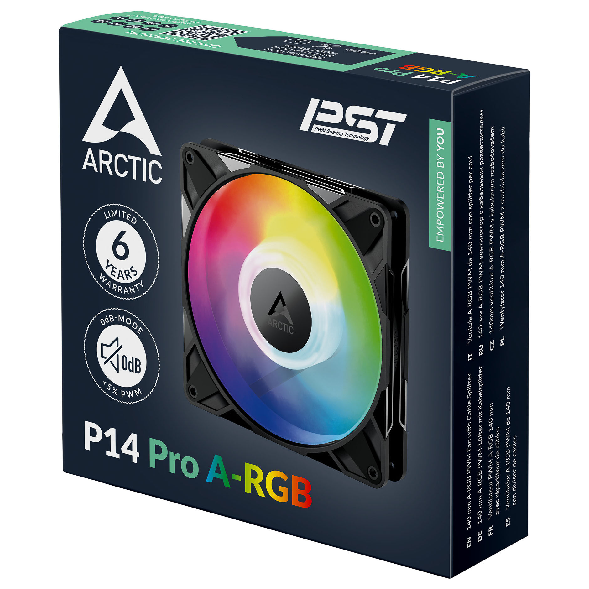 ARCTIC P14 Pro A-RGB PWM fan - 140mm, black