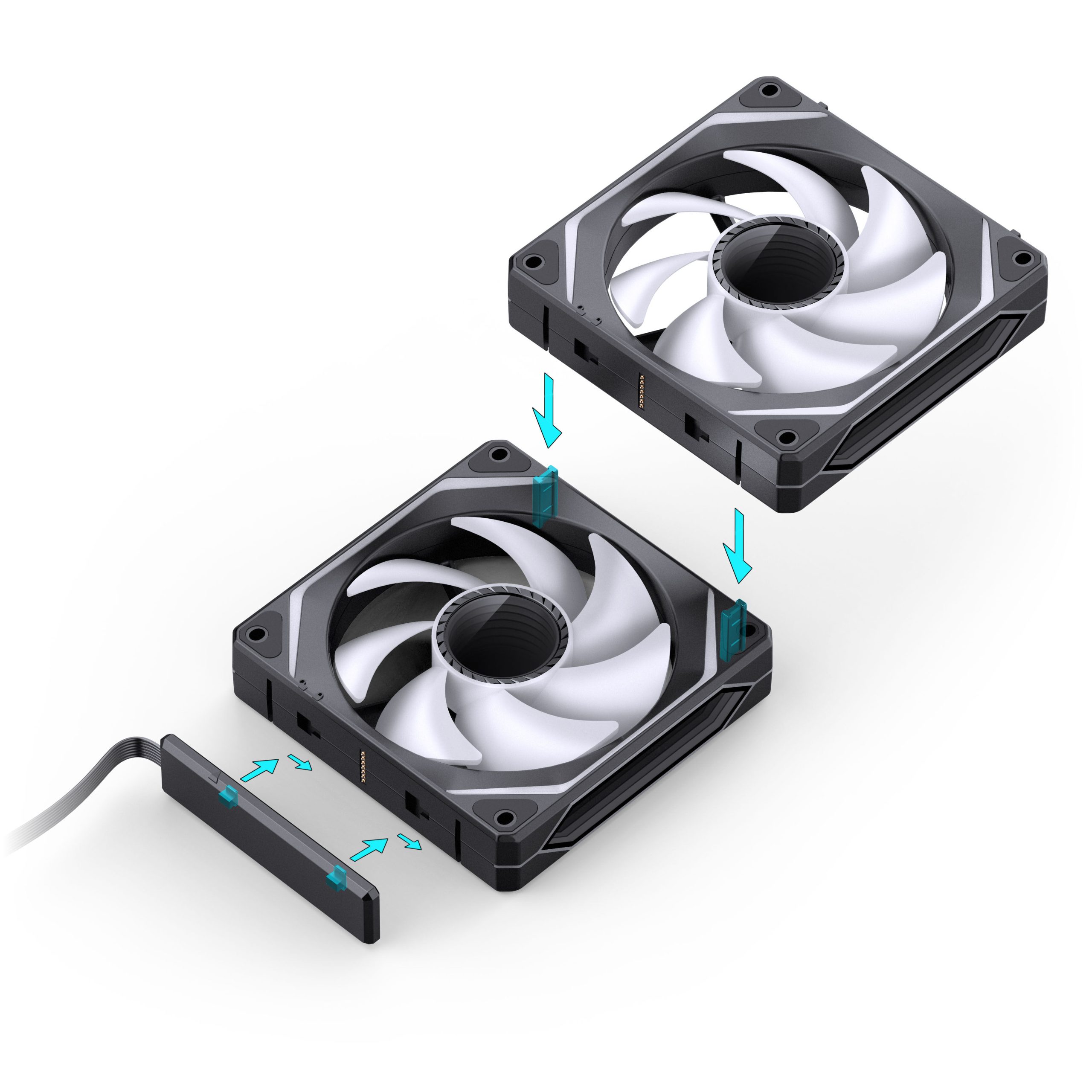 Jonsbo ZL-120B Fan, PWM, ARGB - 120mm, Black, 3-pack : image 12