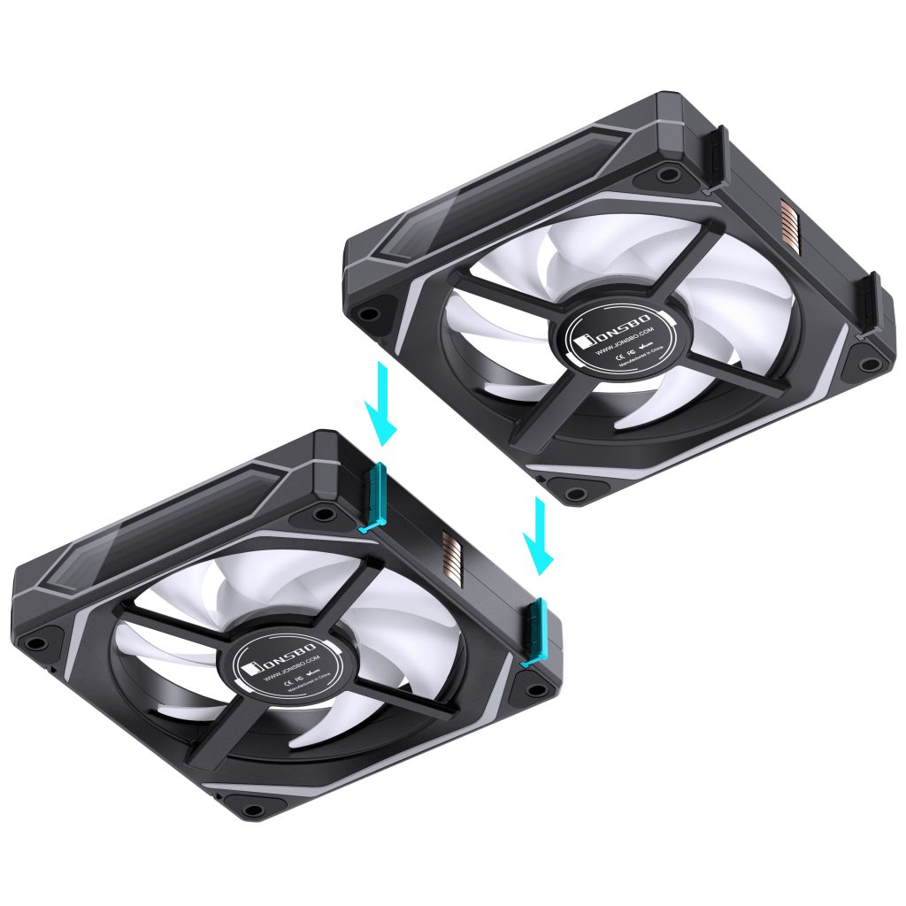 Jonsbo ZL-120BR fan, reverse blade, PWM, ARGB - 120mm, black, 3-pack