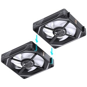 Jonsbo ZL-120BR fan, reverse blade, PWM, ARGB - 120mm, black, 3-pack