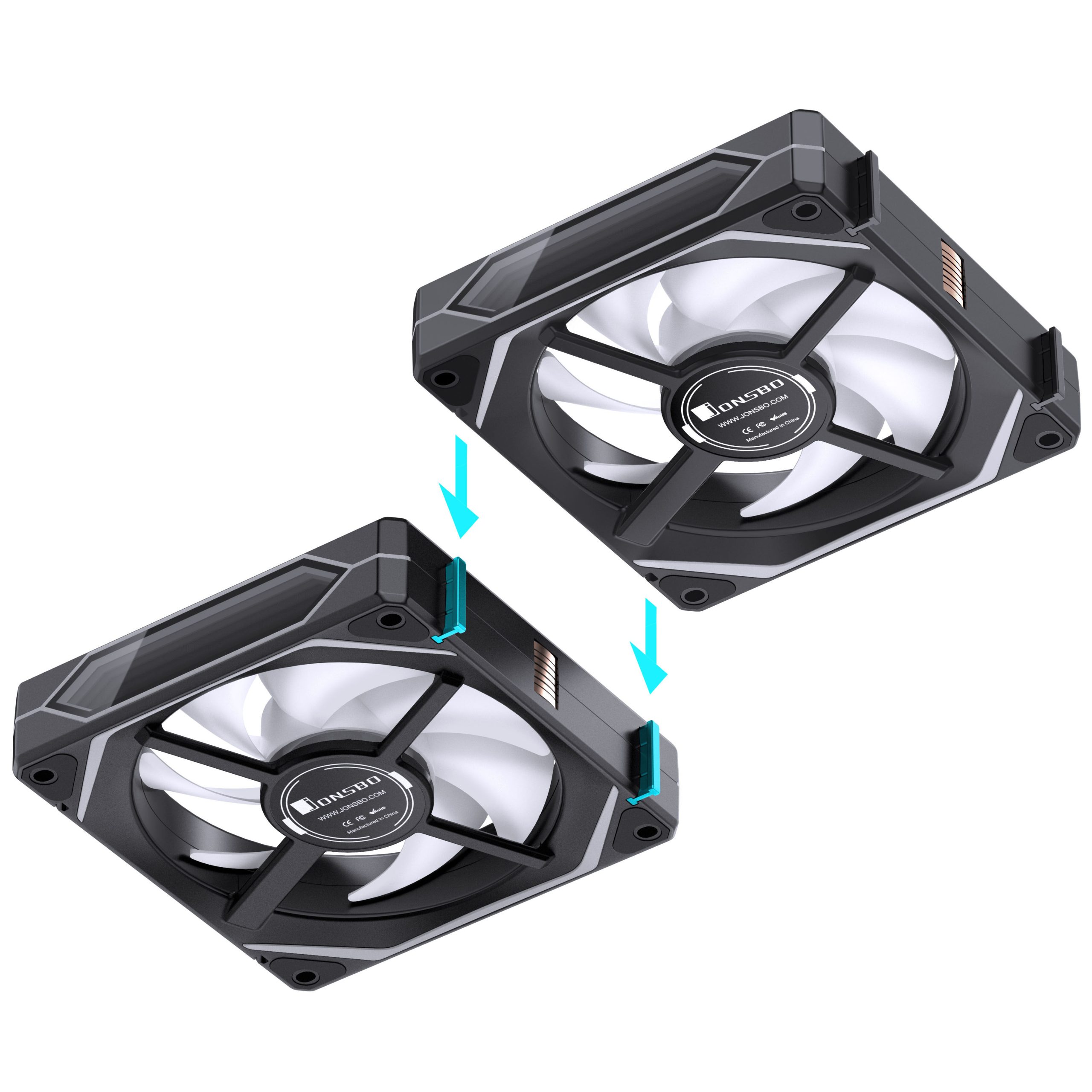 Jonsbo ZL-120BR fan, reverse blade, PWM, ARGB - 120mm, black, 3-pack